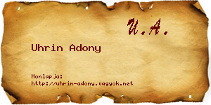 Uhrin Adony névjegykártya